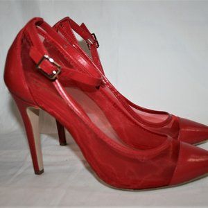 New BCBGenevation  Red Mesh/Leather Pumps   Size US 9 Women's